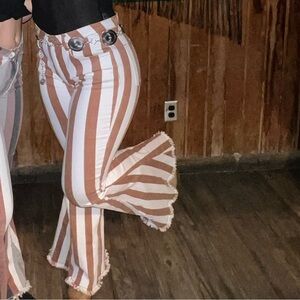 Striped Flare & Wide Leg Jeans